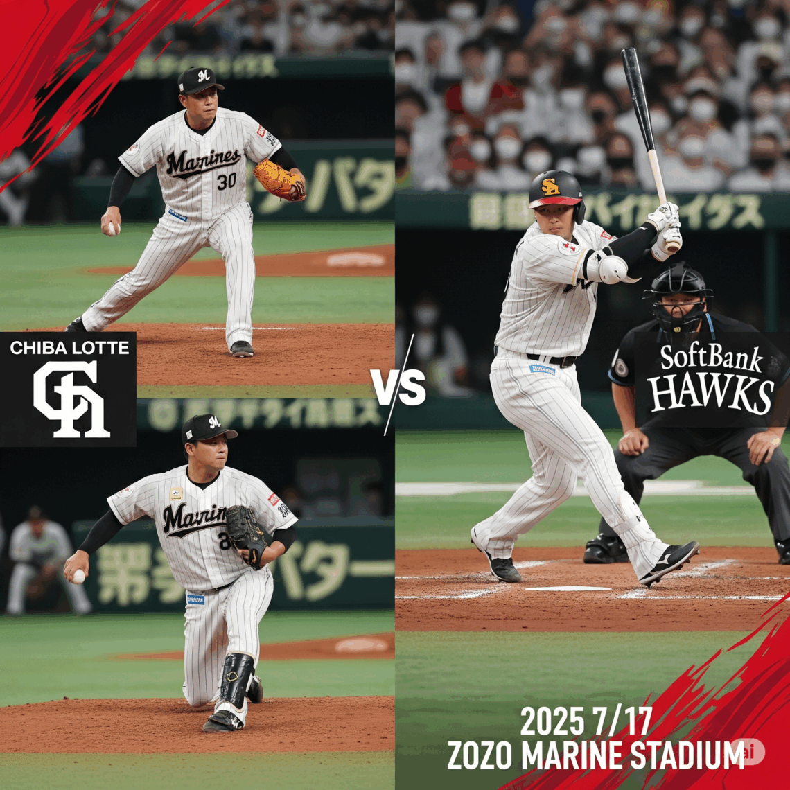 2025년 7월17일 일본프로야구 지바롯데 vs 소프트뱅크 경기분석