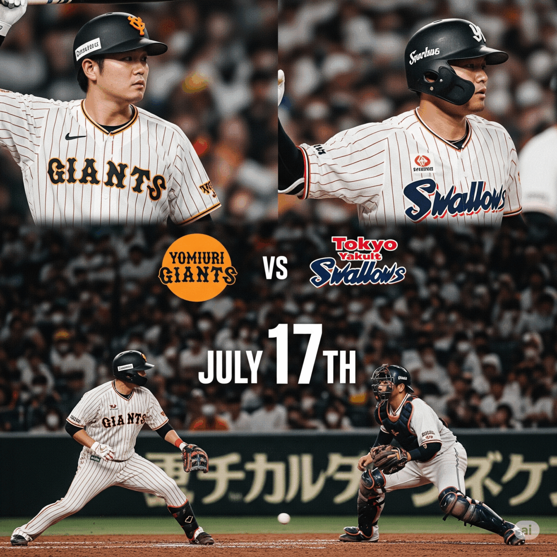 7월 17일(목) 요미우리 자이언츠 vs야쿠르트